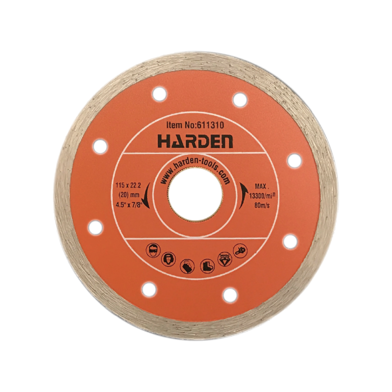 DISCO CORTE DIAMANTADO ANEL CONTÍNUO 115 (4-1/2”) x 22.2 mm HARDEN